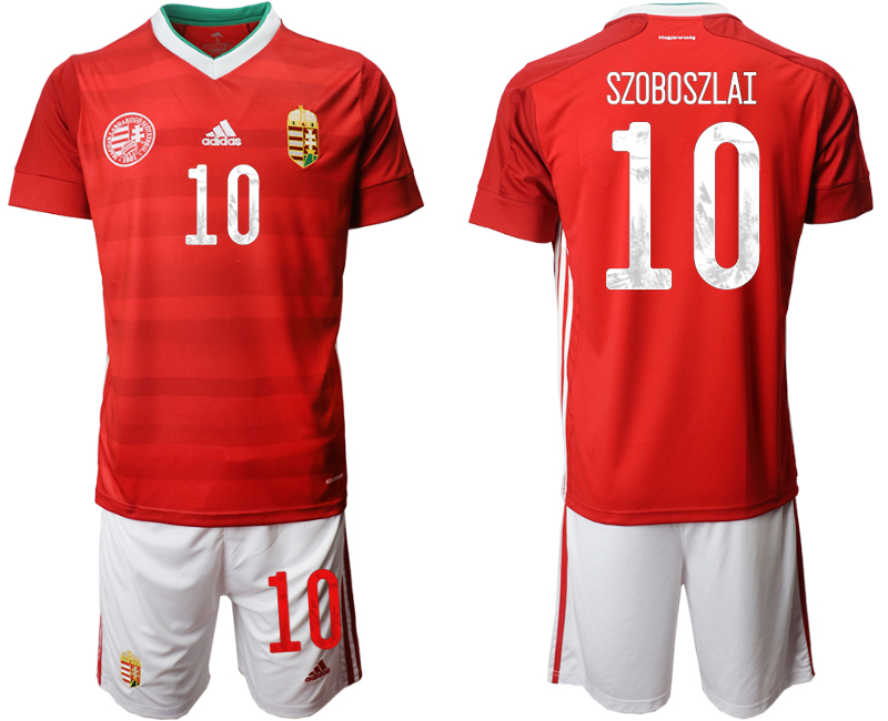 Men 2021 European Cup Hungary red home #10 Soccer Jersey